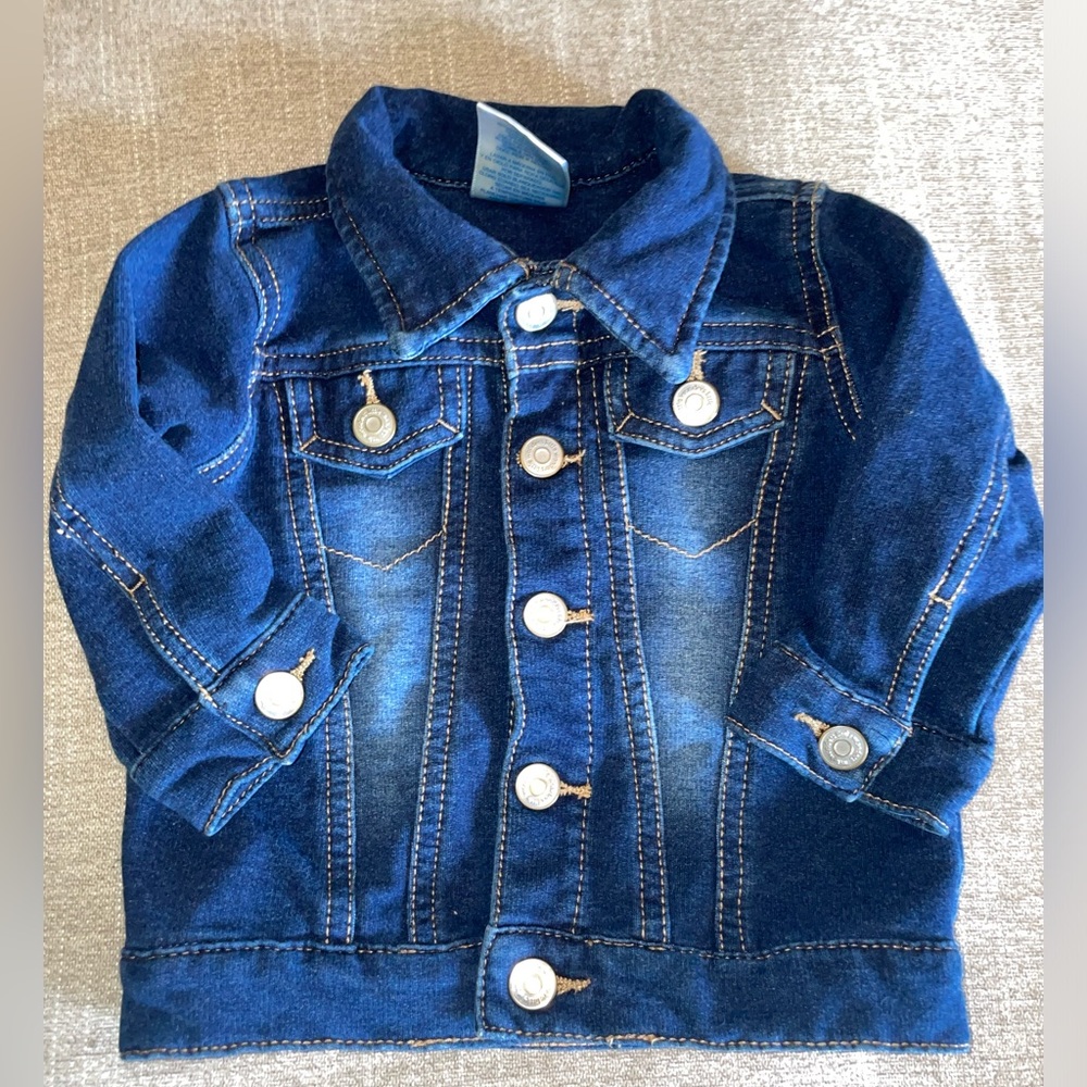 Dark blue denim baby jacket